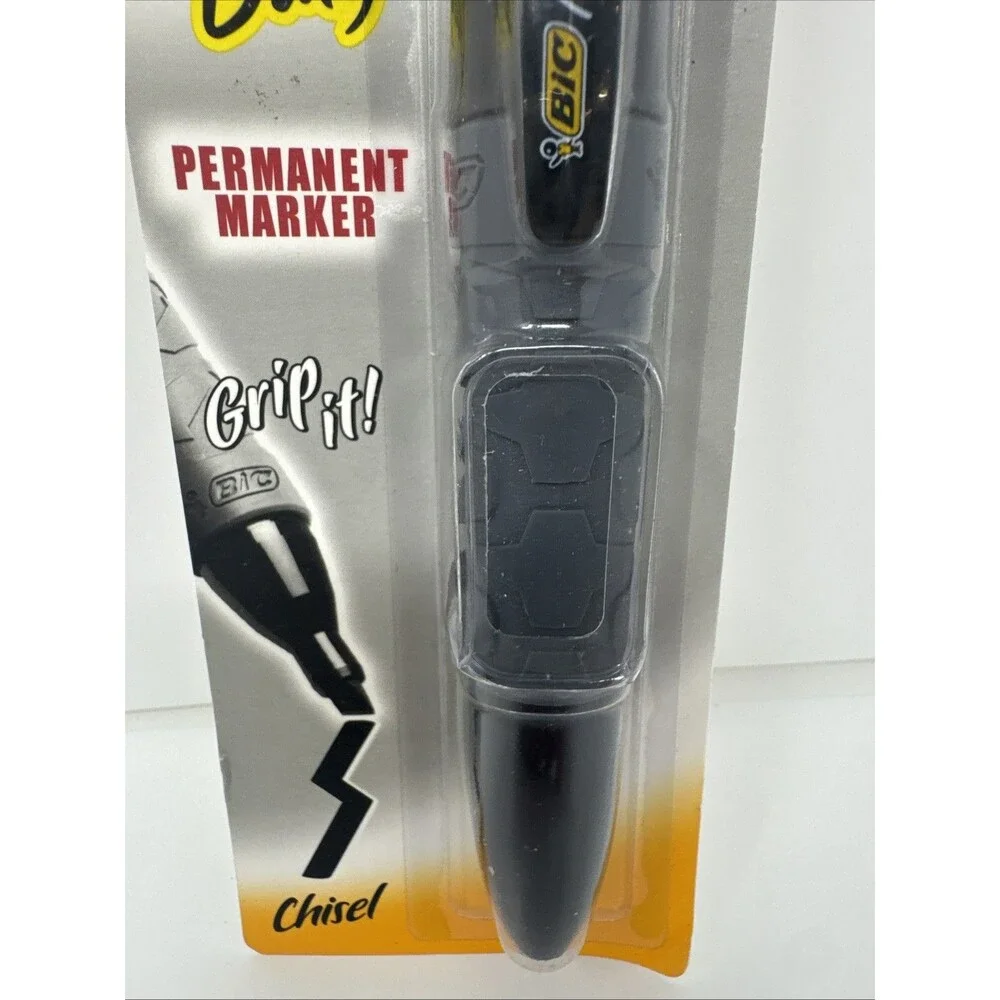 Bic Mark It Super Duty Permanent Marker Grip It Chisel Tip - New Sealed - Rare